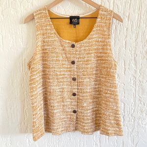 W5 Mustard Yellow Orange Sleeveless Top Size Large